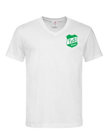 TuS Ekern Fan - T-Shirt V-Ausschnitt Herren weiß
