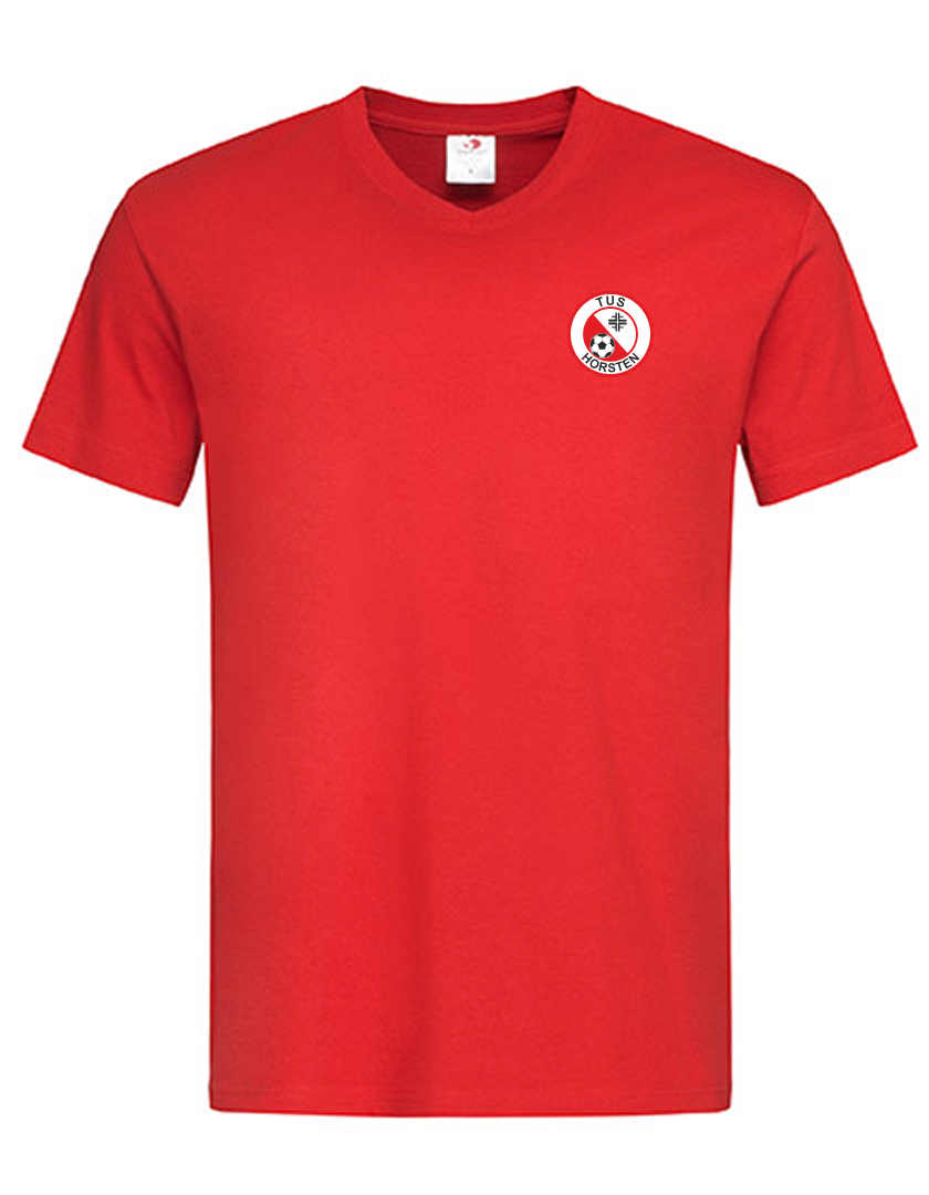 TuS Horsten-Etzel Fan - T-Shirt V-Ausschnitt Herren rot