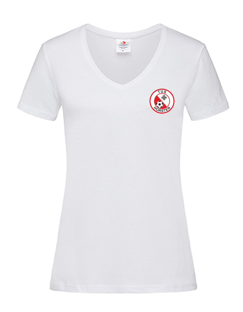 TuS Horsten-Etzel Fan - T-Shirt V-Ausschnitt Damen weiß