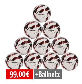 Uhlsport 10er BALLPAKET Attack Addglue 440 Weiß Rot 5