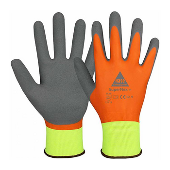 ZEIT & SERVICE Schutzhandschuh Hase SuperFlex+ 508645 EN388 + EN21420 neongelb/orange/grau (VE 100 Stück)